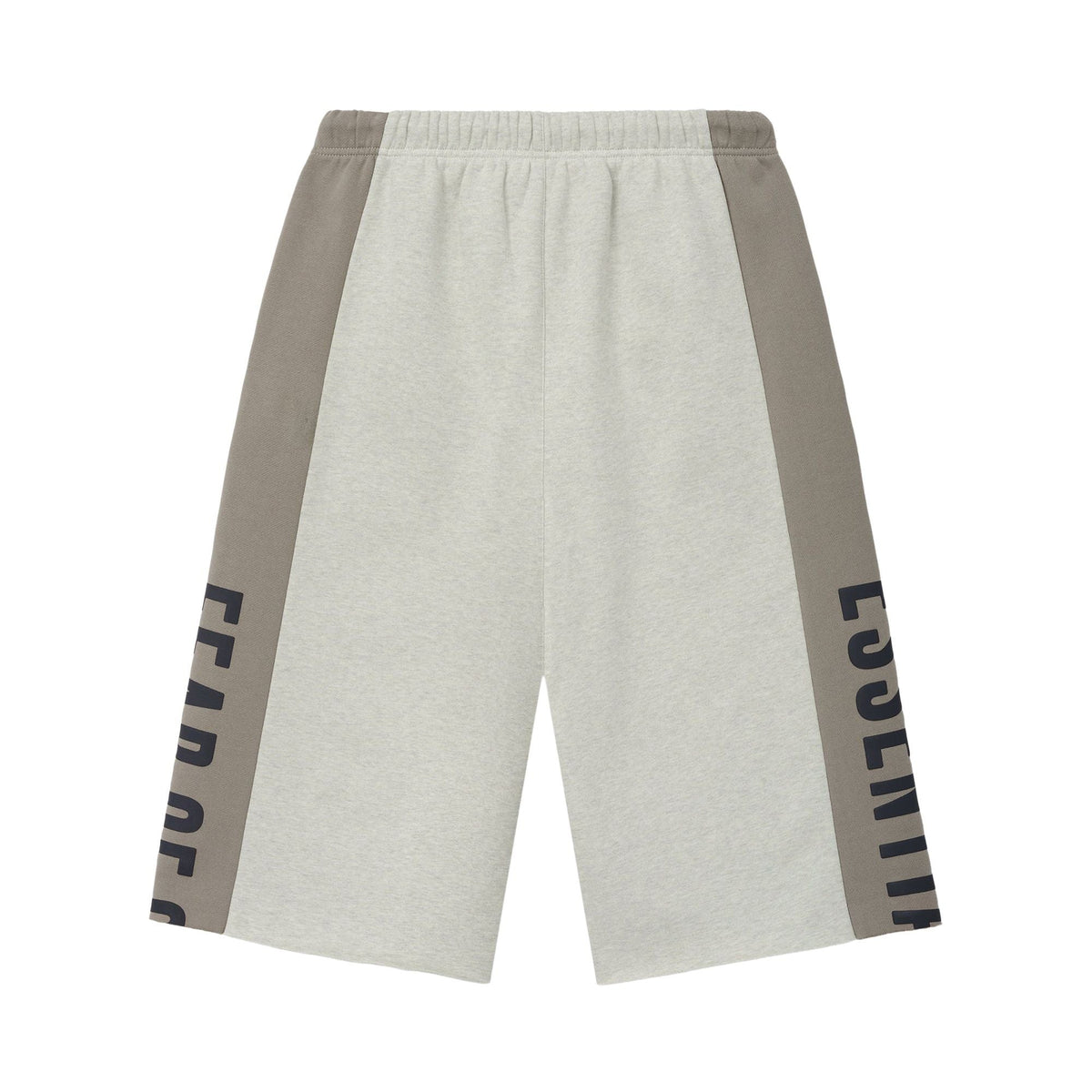 Fear of God Essentials Panelled Raw Cut Off Sweatpant Vanilla Heather/Seal (SS26) - Im Your Wardrobe