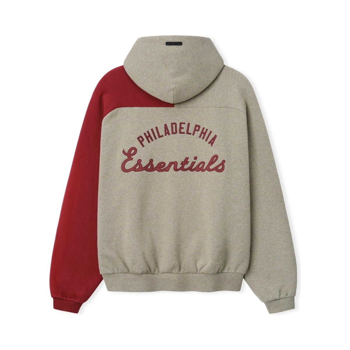 Fear of God Essentials Phillies Raglan Half Zip Sport Hoodie Seal Heather/ Cabernet - Im Your Wardrobe