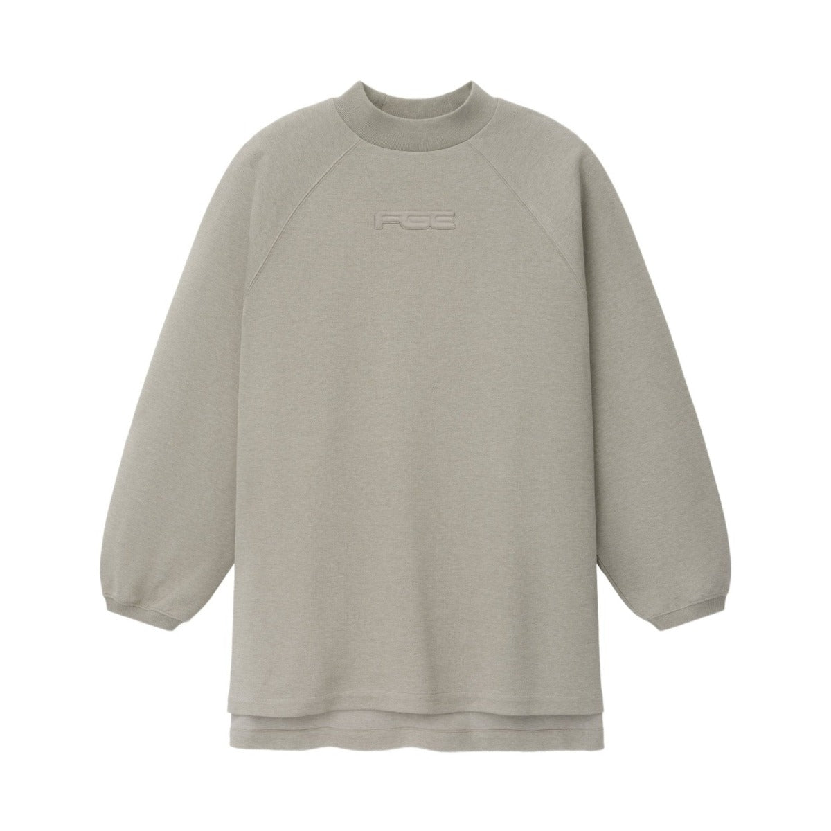 Fear of God Essentials Pique 90s Relaxed Mockneck Raglan LS Tee Pyrite Heather - Im Your Wardrobe