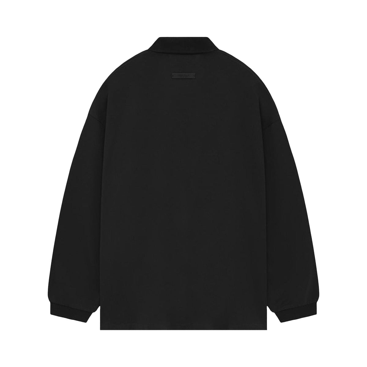 Fear of God Essentials Pique Long-Sleeve Polo Black (FW24) - Im Your Wardrobe