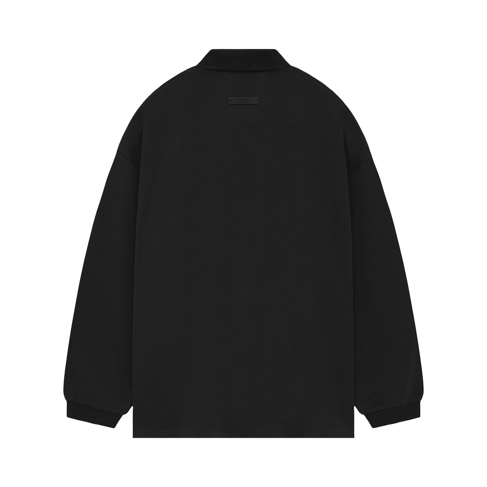 Fear of God Essentials Pique Long-Sleeve Polo Black (FW24) - Im Your Wardrobe