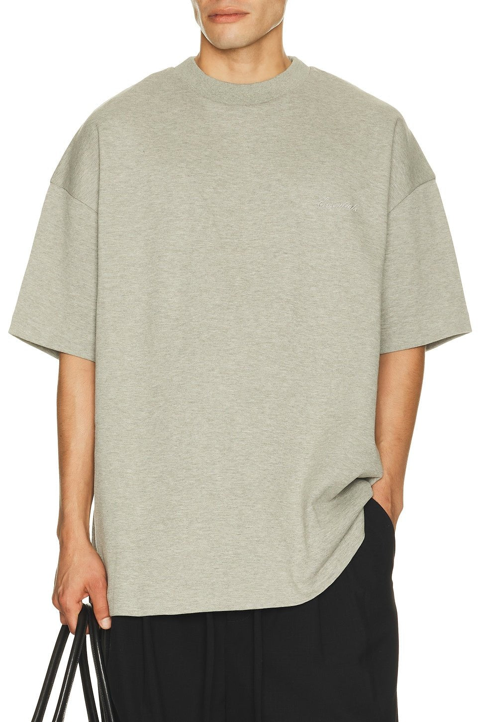 Fear of God Essentials Pique Signature 90s Tee Concrete Heather - Im Your Wardrobe