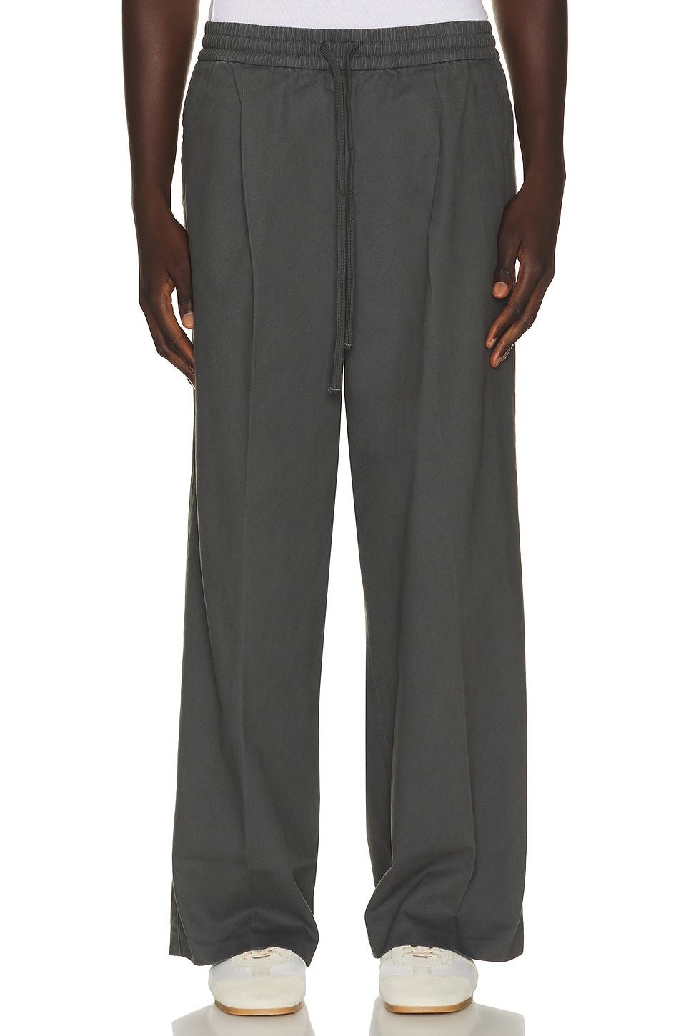 Fear of God Essentials Pleat Front Drawstring Pant Iron Grey - Im Your Wardrobe