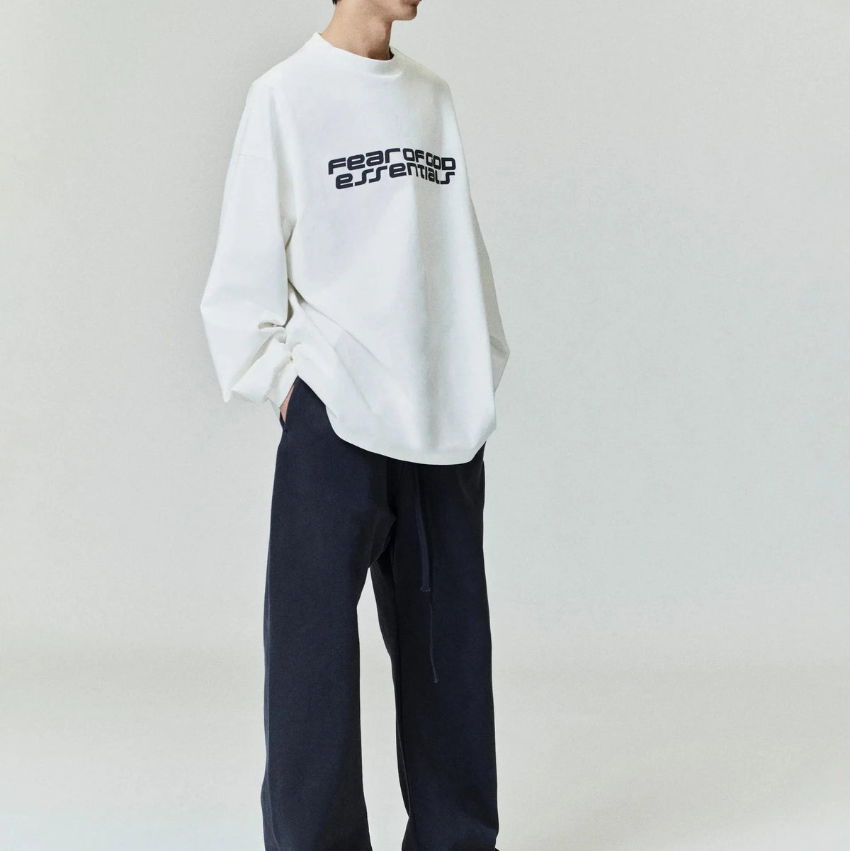 Fear of God Essentials Ponte 90s Long Sleeve Tee Ivory - Im Your Wardrobe