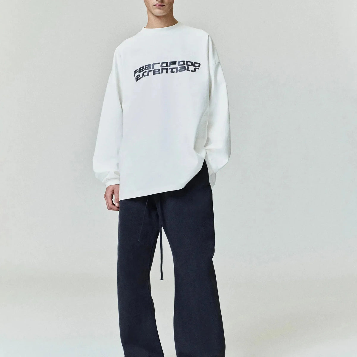 Fear of God Essentials Ponte 90s Long Sleeve Tee Ivory - Im Your Wardrobe