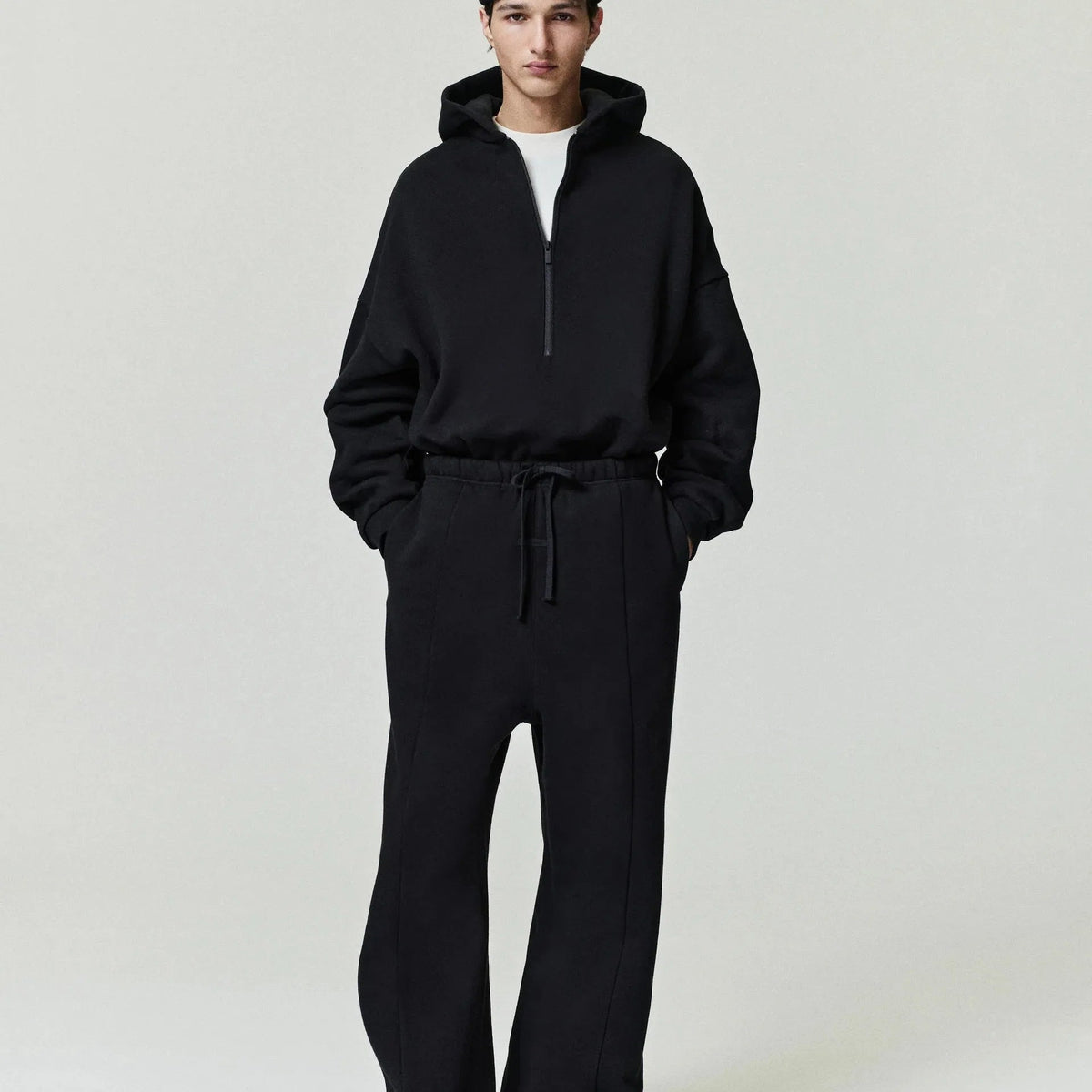 Fear Of God Essentials Property Lounge Half Zip Hoodie Black - Im Your Wardrobe