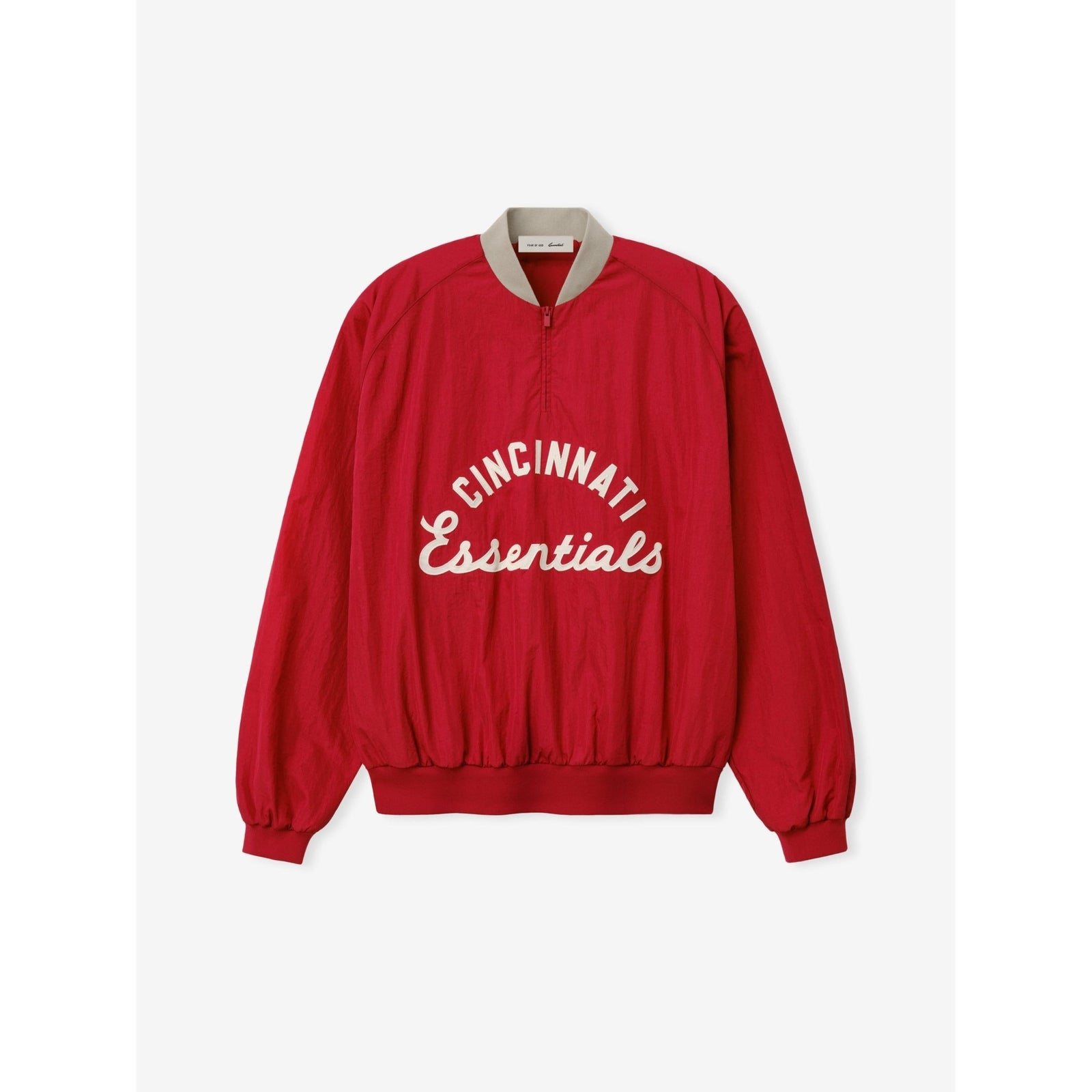 Fear of God Essentials Reds Half Zip Pullover Stone Red/ Seal Rib - Im Your Wardrobe