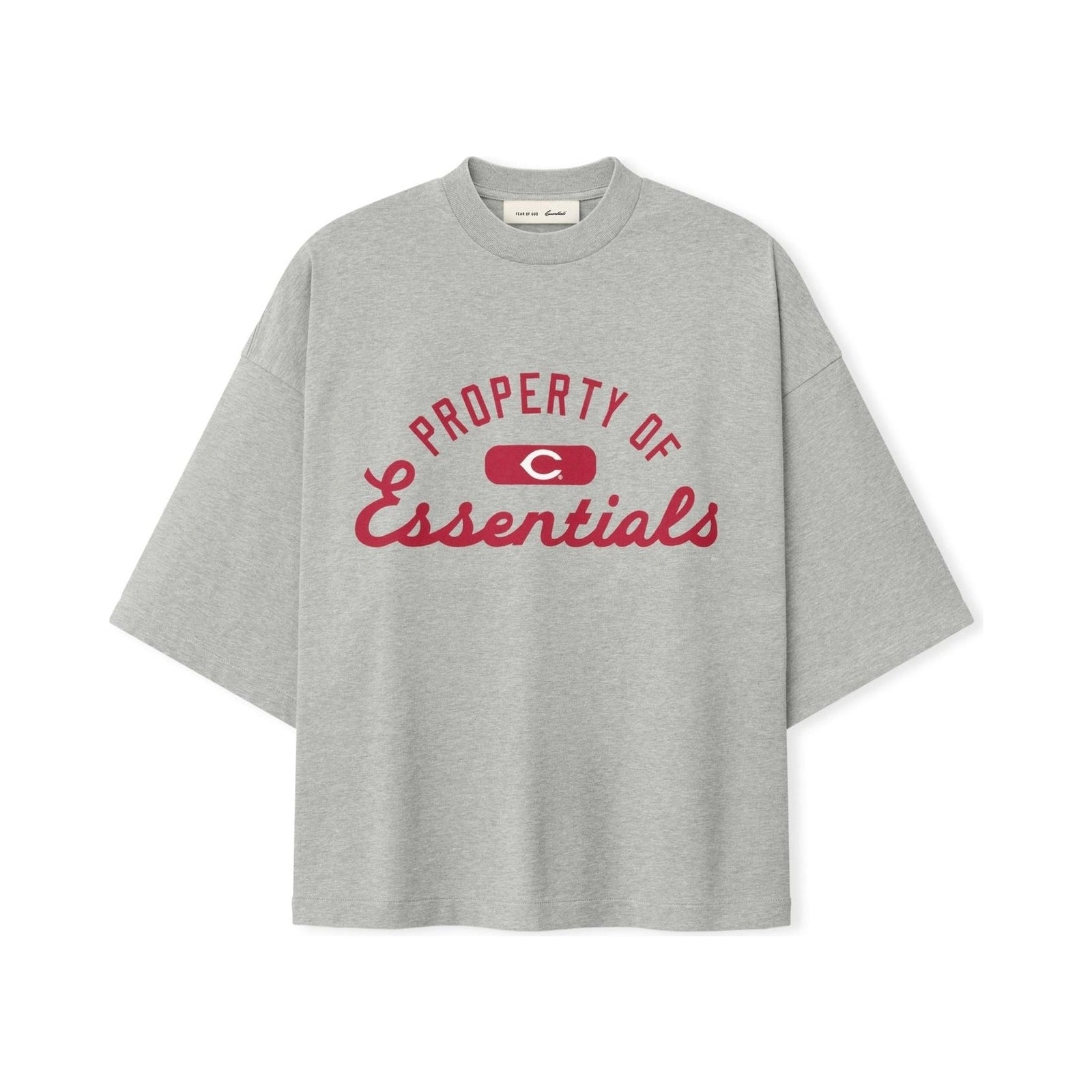 Fear of God Essentials Reds Merch Tee Concrete Heather - Im Your Wardrobe