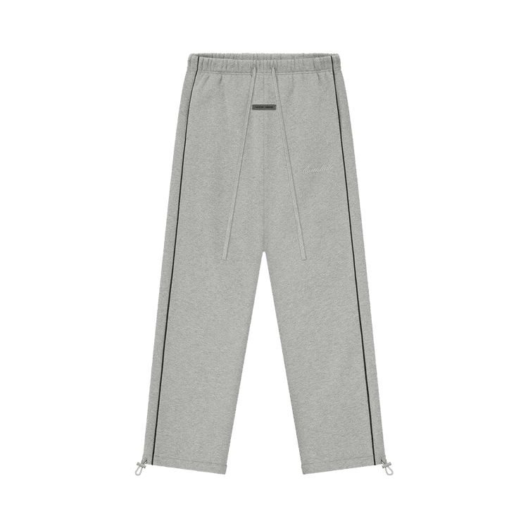 Fear of God Essentials Relaxed Fleece Sweatpant With Piping Concrete Heather/Black (FW25) - Im Your Wardrobe