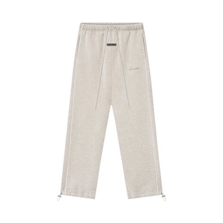 Fear of God Essentials Relaxed Fleece Sweatpant With Piping Heather Stone/Cloud White (SS25) - Im Your Wardrobe