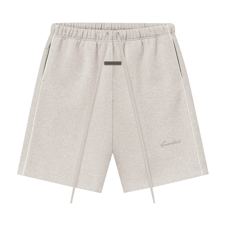 Fear of God Essentials Relaxed Fleece Sweatshort With Piping Heather Stone/Cloud White (SS25) - Im Your Wardrobe