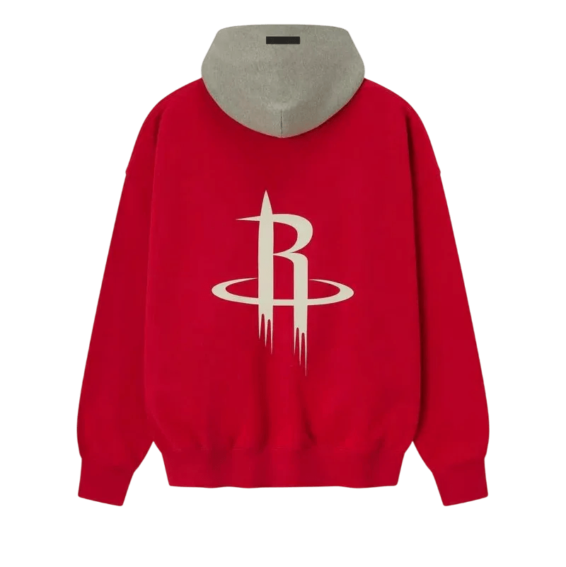 Fear of God Essentials Rockets Sport Hoodie Red/Concrete Heather - Im Your Wardrobe