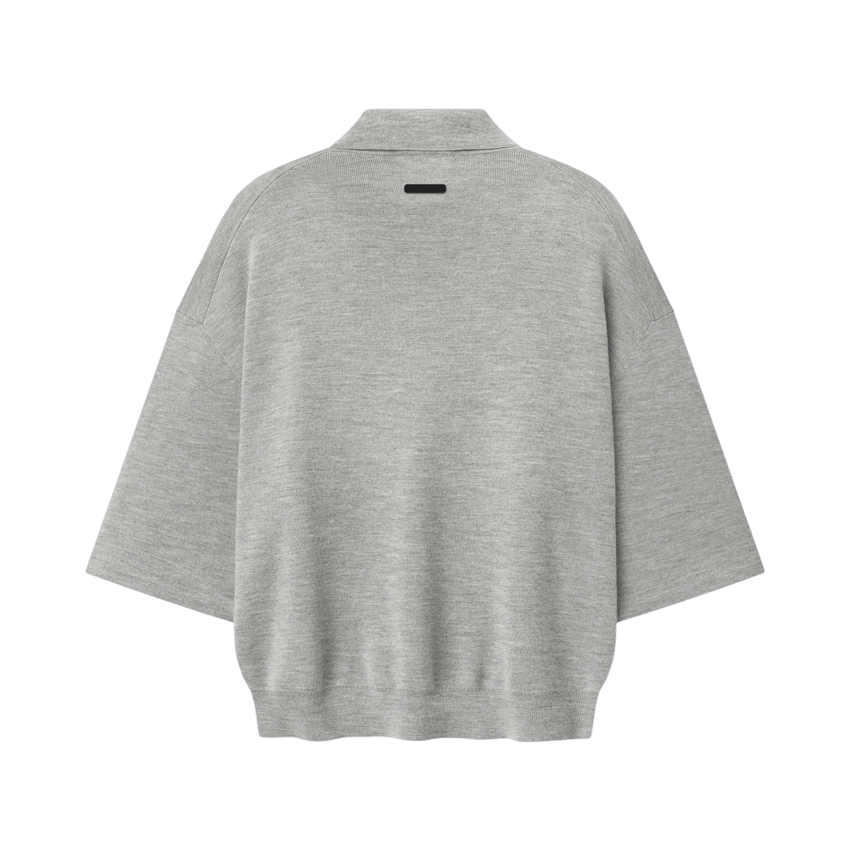 Fear Of God Essentials Signature 3/4 Sleeve 90s Knit Polo Concrete Heather - Im Your Wardrobe