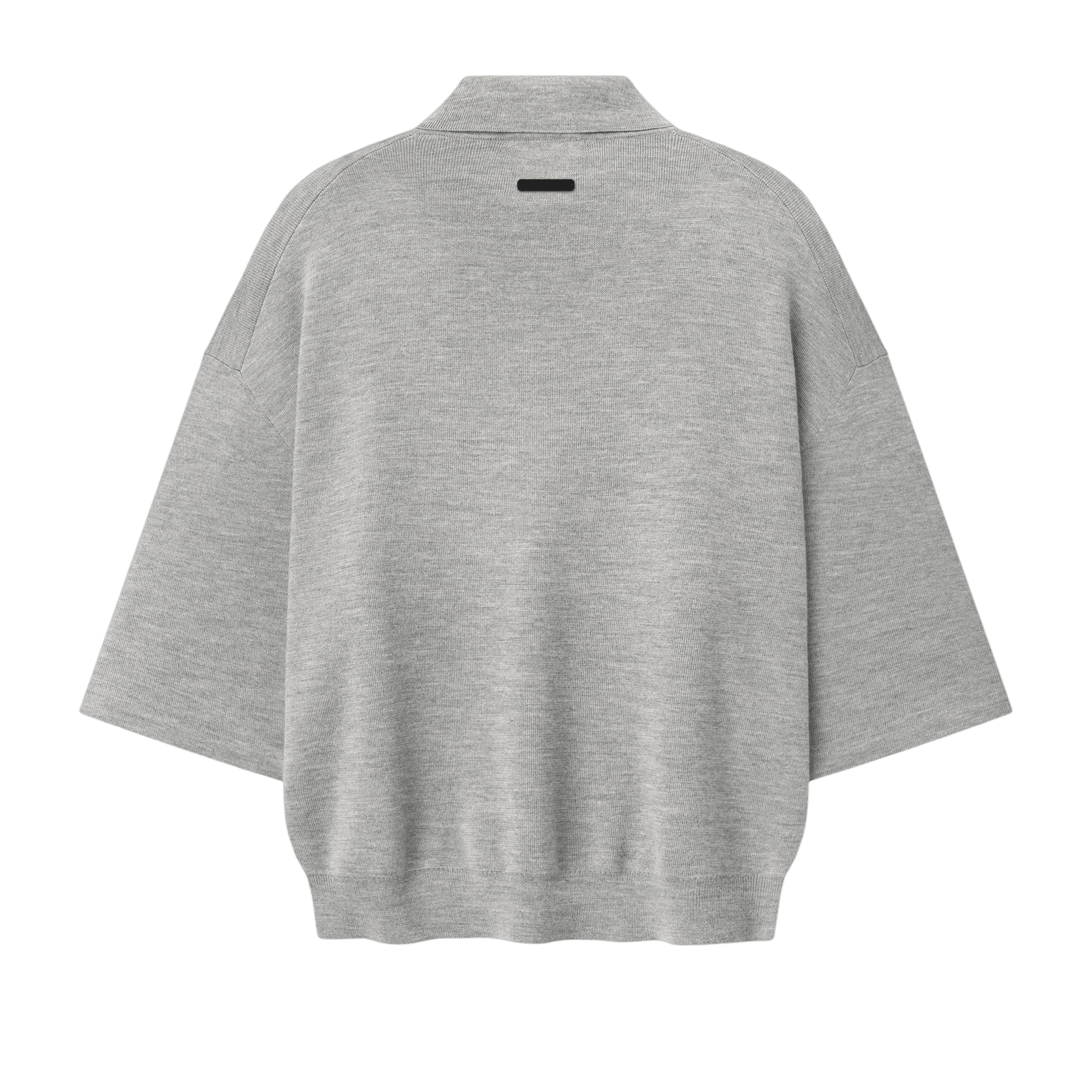 Fear Of God Essentials Signature 3/4 Sleeve 90s Knit Polo Concrete Heather - Im Your Wardrobe