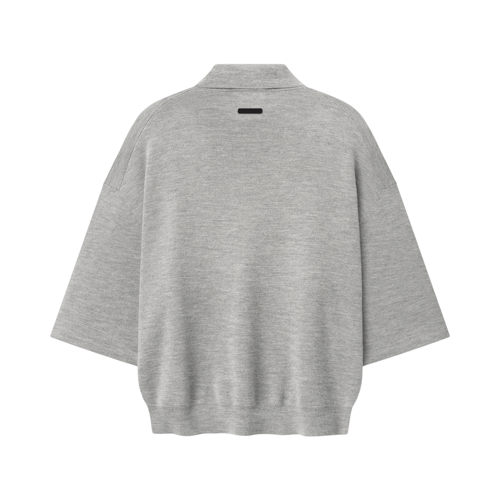 Fear Of God Essentials Signature 3/4 Sleeve 90s Knit Polo Concrete Heather - Im Your Wardrobe