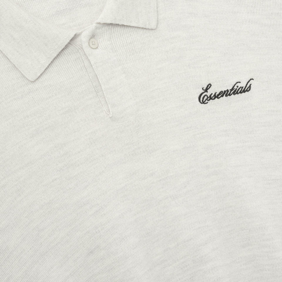 Fear Of God Essentials Signature 3/4 Sleeve 90s Knit Polo Oatmeal Heather - Im Your Wardrobe