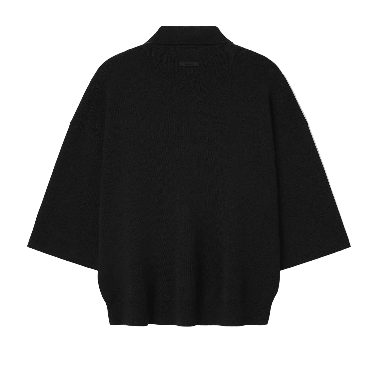 Fear Of God Essentials Signature 3/4 Sleeve 90s Knit Polo Vintage Black - Im Your Wardrobe