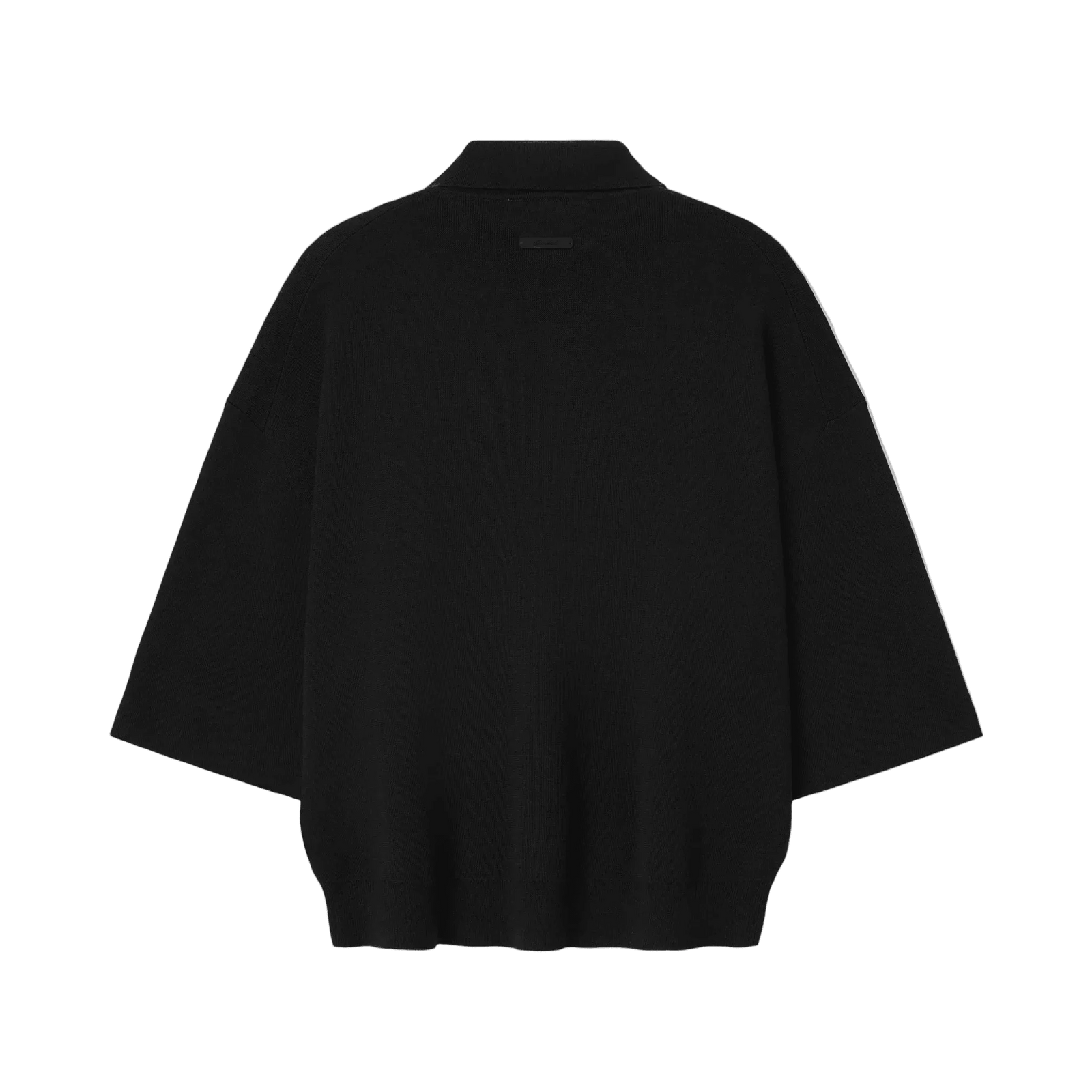 Fear Of God Essentials Signature 3/4 Sleeve 90s Knit Polo Vintage Black - Im Your Wardrobe