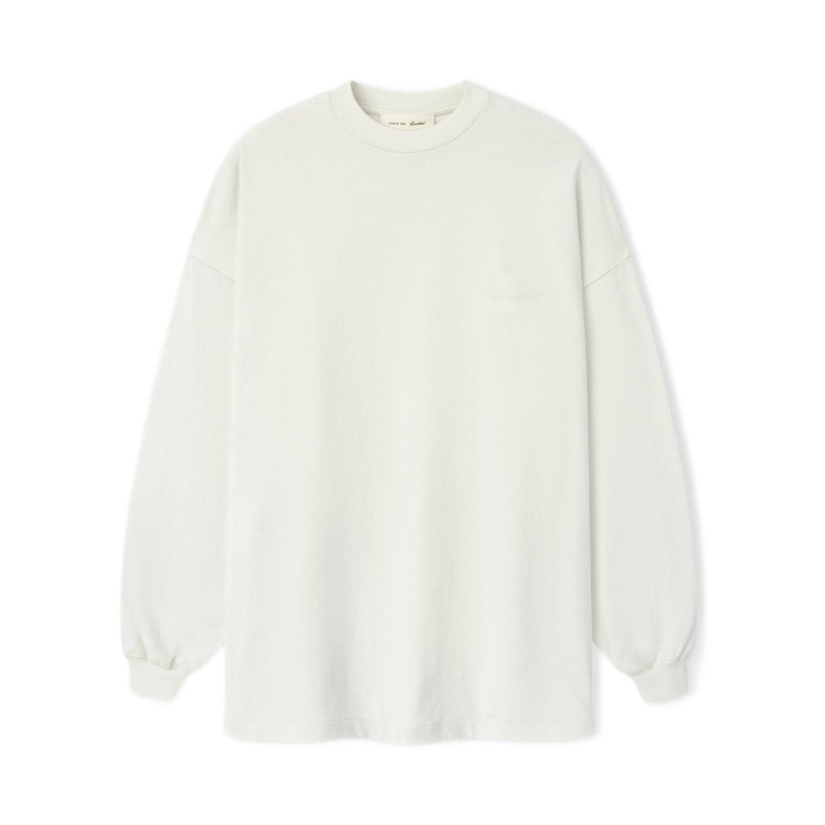Fear of God Essentials Signature 90s Relaxed Long Sleeve Tee Washed Ivory - Im Your Wardrobe