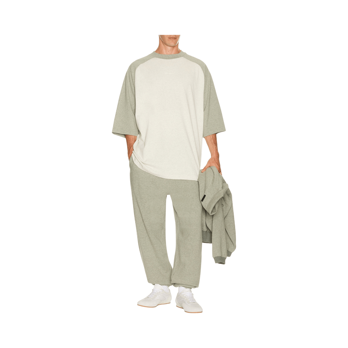 Fear of God Essentials Signature Baseball Tee Oatmeal Concrete Heather - Im Your Wardrobe