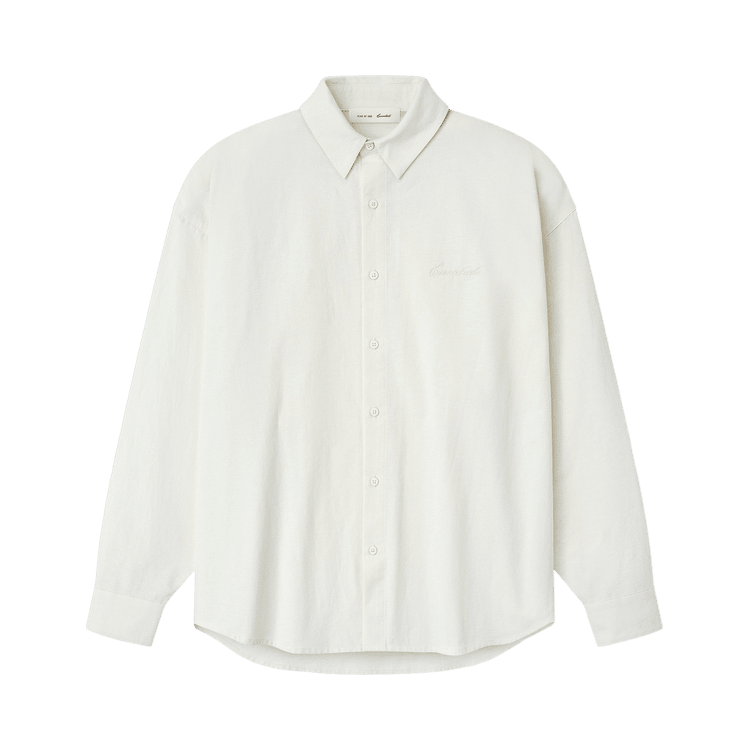 Fear of God Essentials Signature Button Up Shirt Ivory (SS26) - Im Your Wardrobe