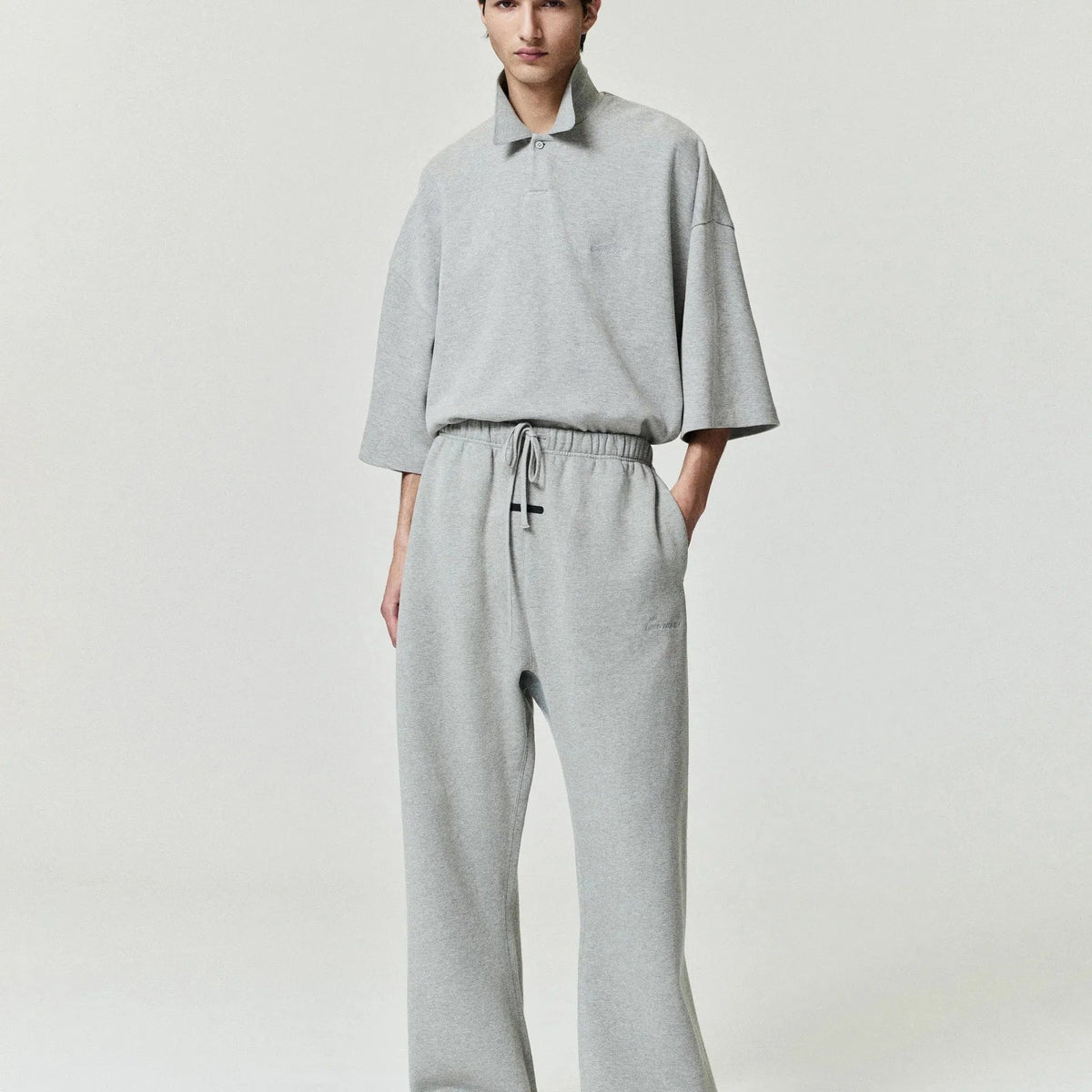 Fear Of God Essentials Signature Classic Fit Flare Sweatpant Concrete Heather/Dark Concrete Heather - Im Your Wardrobe