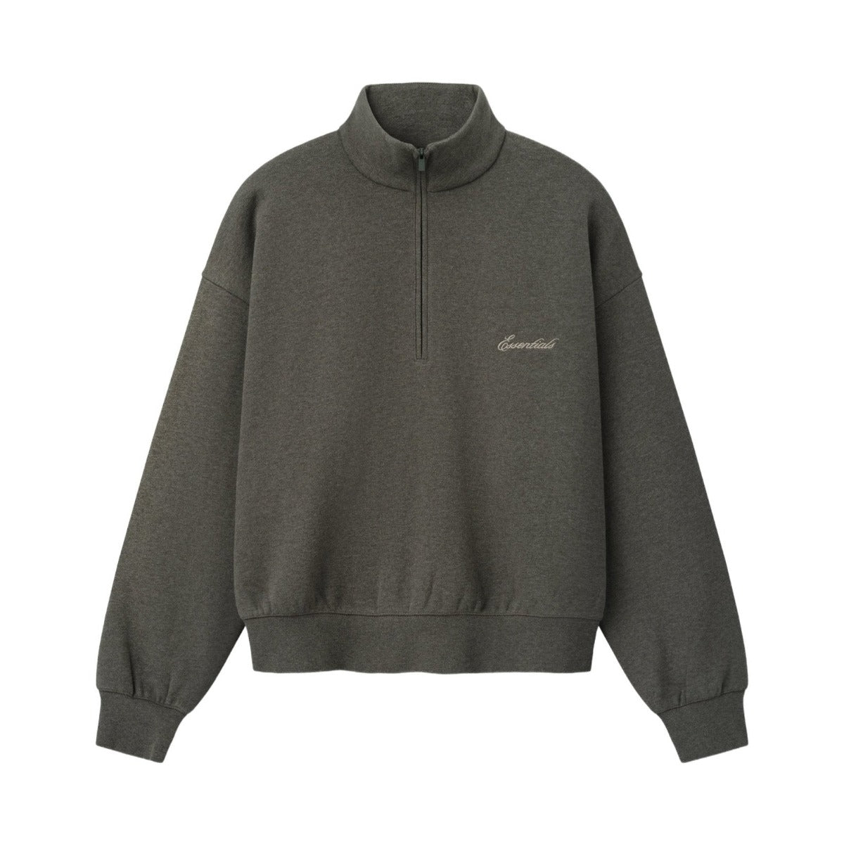 Fear of God Essentials Signature Classic Half Zip Sweatshirt Ash Heather - Im Your Wardrobe