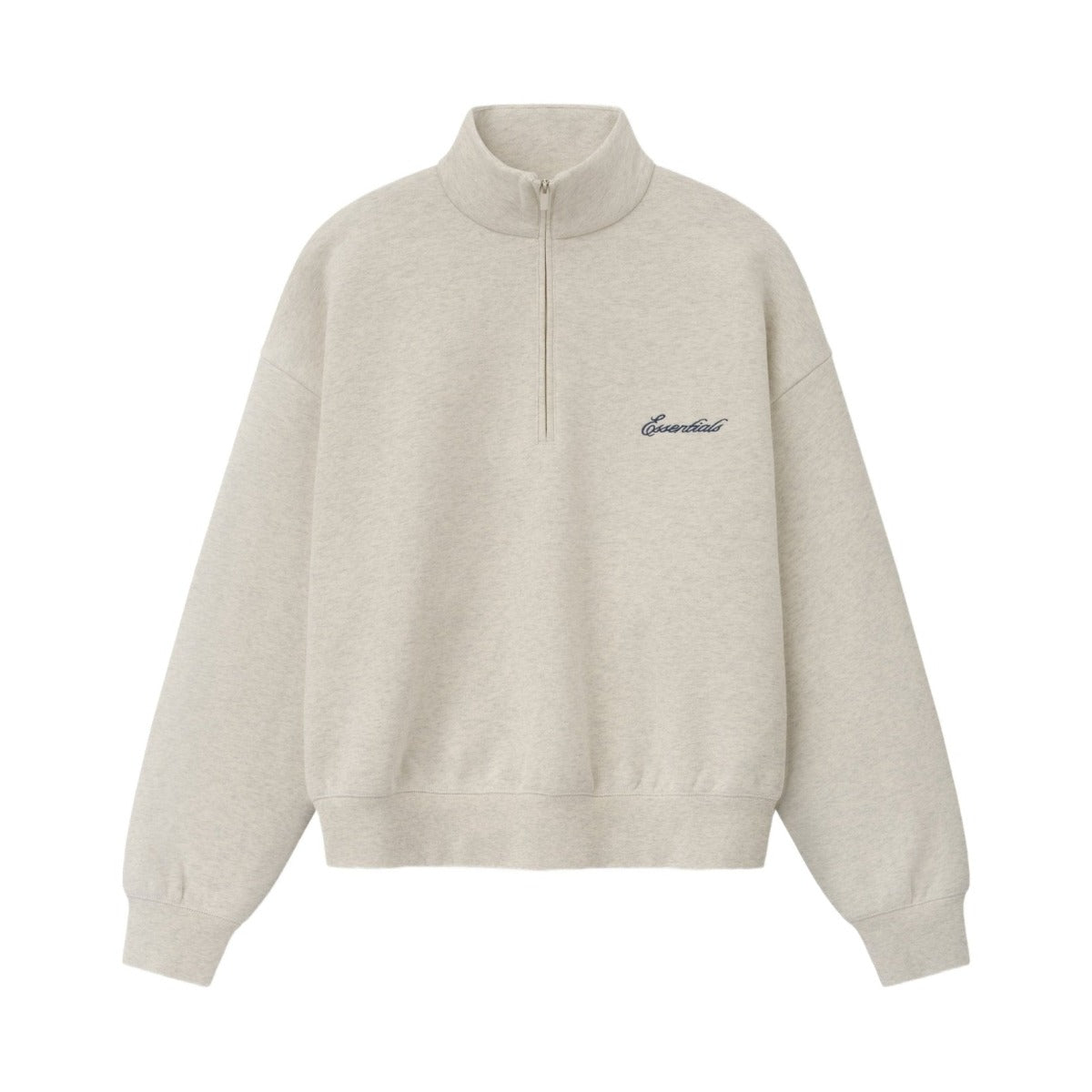 Fear of God Essentials Signature Classic Half Zip Sweatshirt Marble Heather - Im Your Wardrobe