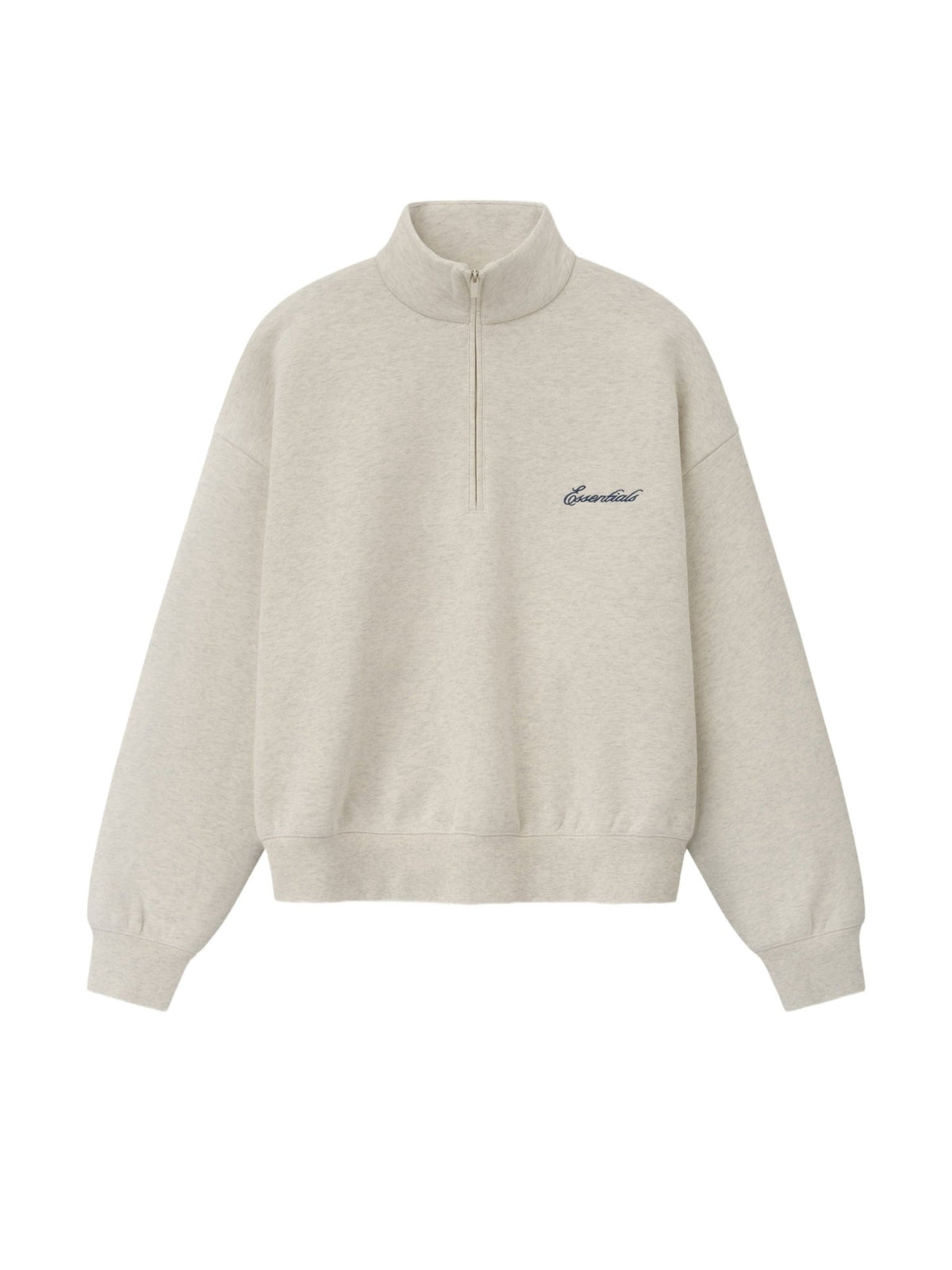 Fear of God Essentials Signature Classic Half Zip Sweatshirt Marble Heather - Im Your Wardrobe