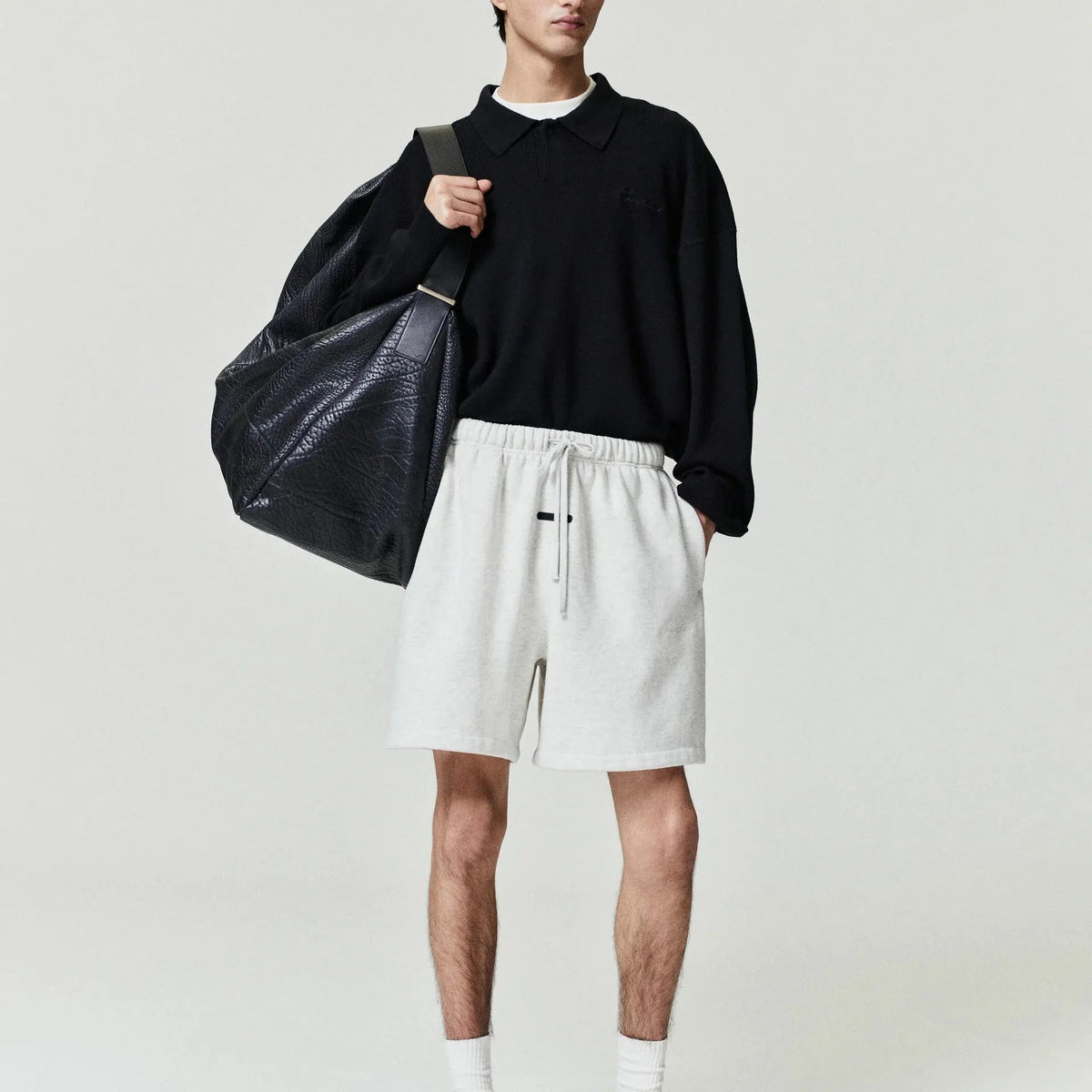Fear Of God Essentials Signature Classic Short Oatmeal Heather/Light Heather - Im Your Wardrobe