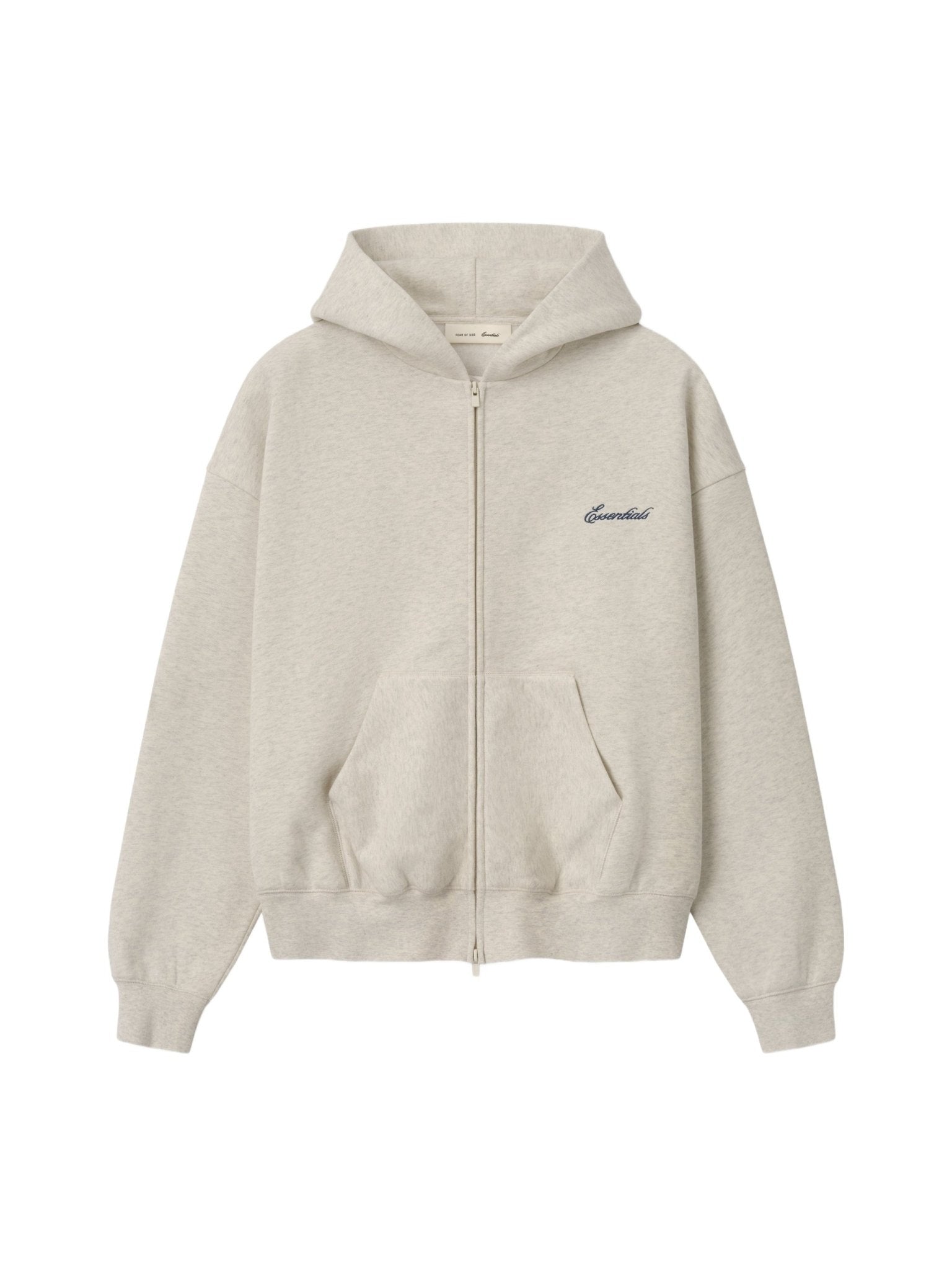 Fear of God Essentials Signature Classic Zip Up Hoodie Marble Heather - Im Your Wardrobe