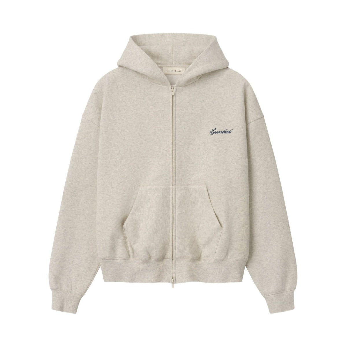 Fear of God Essentials Signature Classic Zip Up Hoodie Marble Heather - Im Your Wardrobe