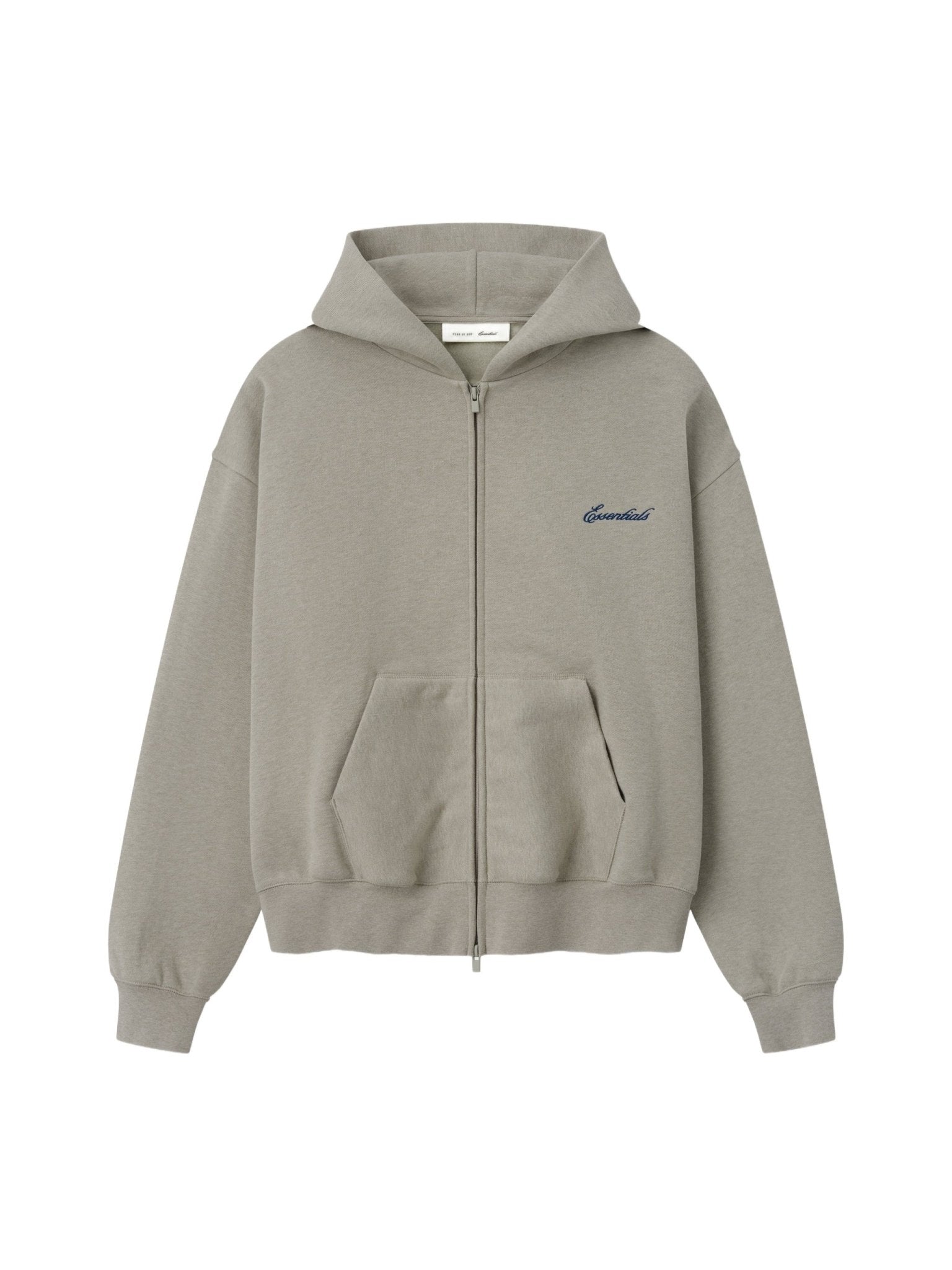 Fear of God Essentials Signature Classic Zip Up Hoodie Pyrite Heather - Im Your Wardrobe