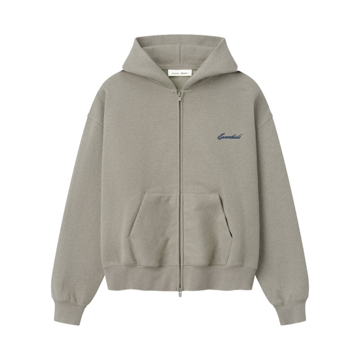 Fear of God Essentials Signature Classic Zip Up Hoodie Pyrite Heather - Im Your Wardrobe