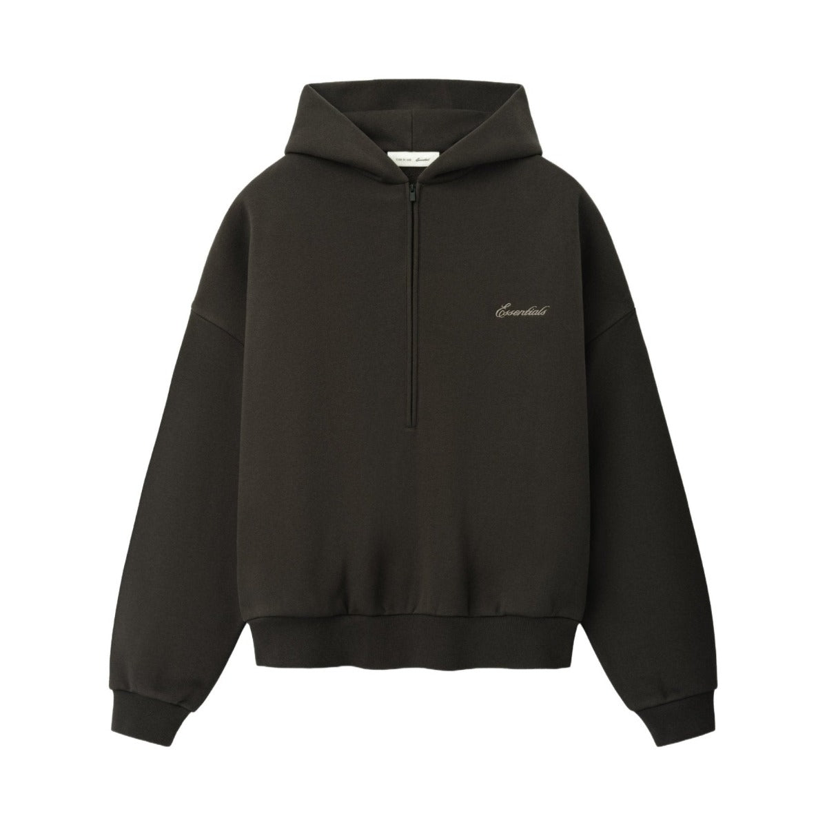 Fear of God Essentials Signature Lounge Half Zip Hoodie Ink Black - Im Your Wardrobe