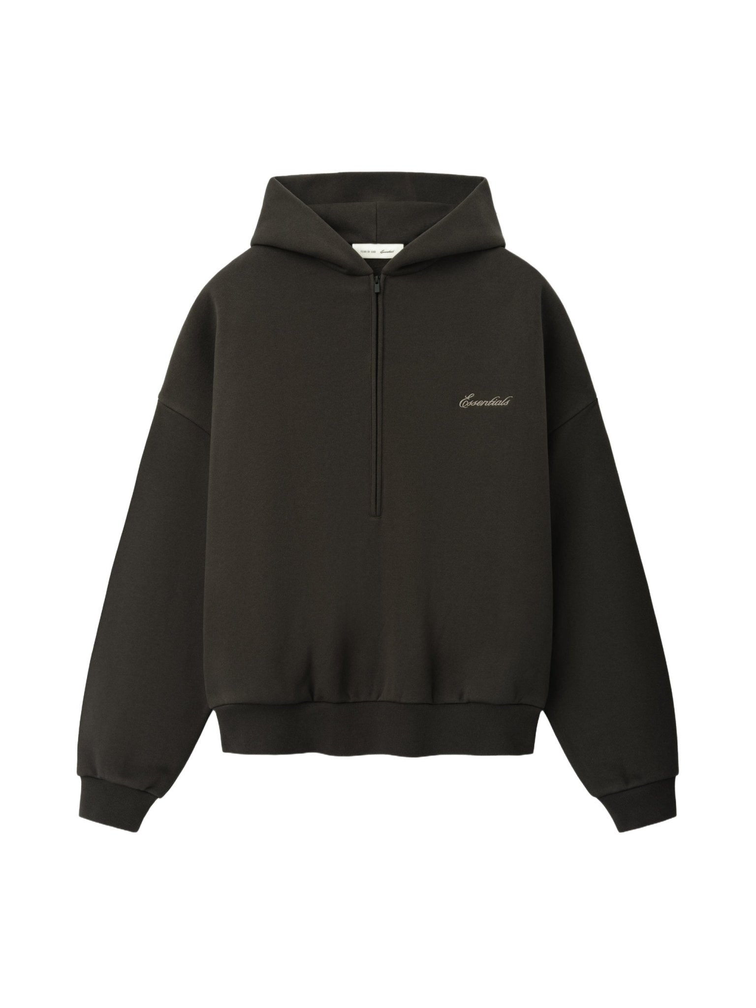 Fear of God Essentials Signature Lounge Half Zip Hoodie Ink Black - Im Your Wardrobe