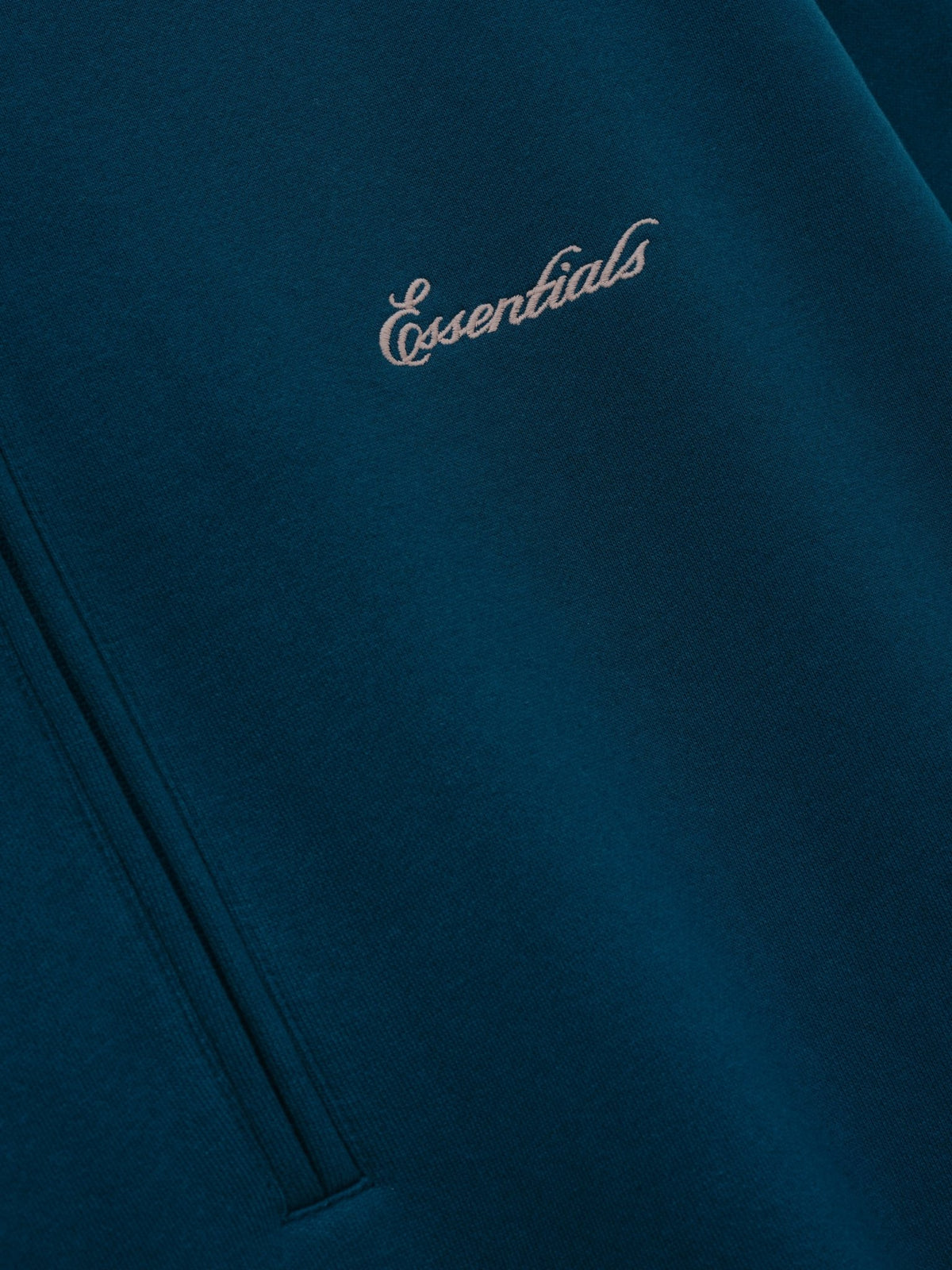 Fear of God Essentials Signature Lounge Half Zip Hoodie Night Sea - Im Your Wardrobe