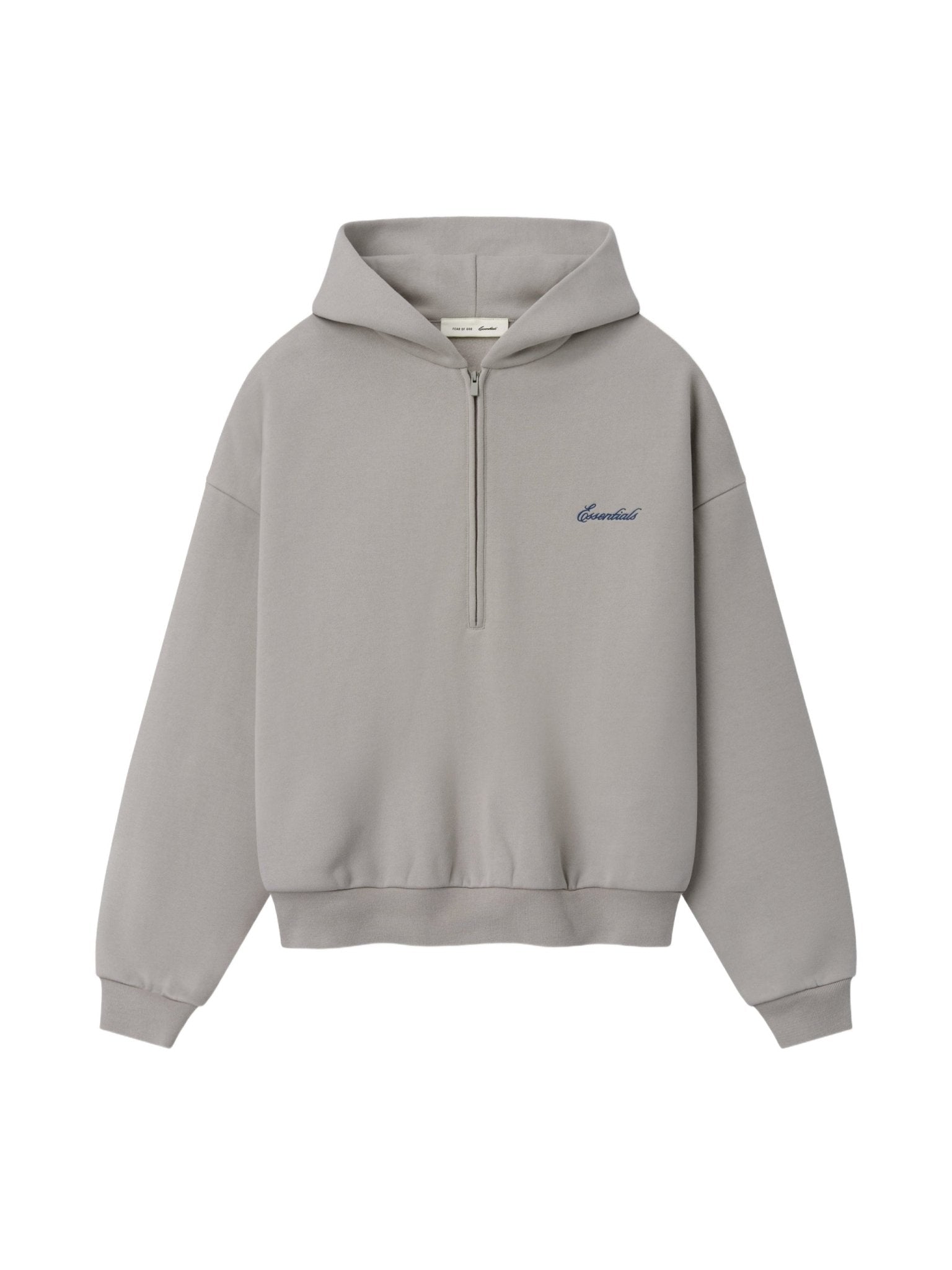 Fear of God Essentials Signature Lounge Half Zip Hoodie Stone - Im Your Wardrobe