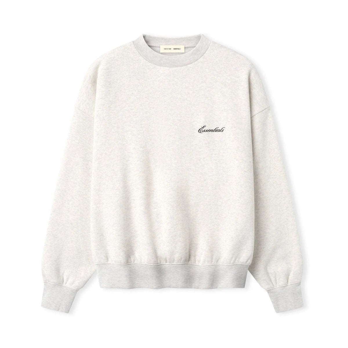 Fear of God Essentials Signature SS26 Classic Crewneck Sweatshirt Oatmeal Heather/Light Heather - Im Your Wardrobe