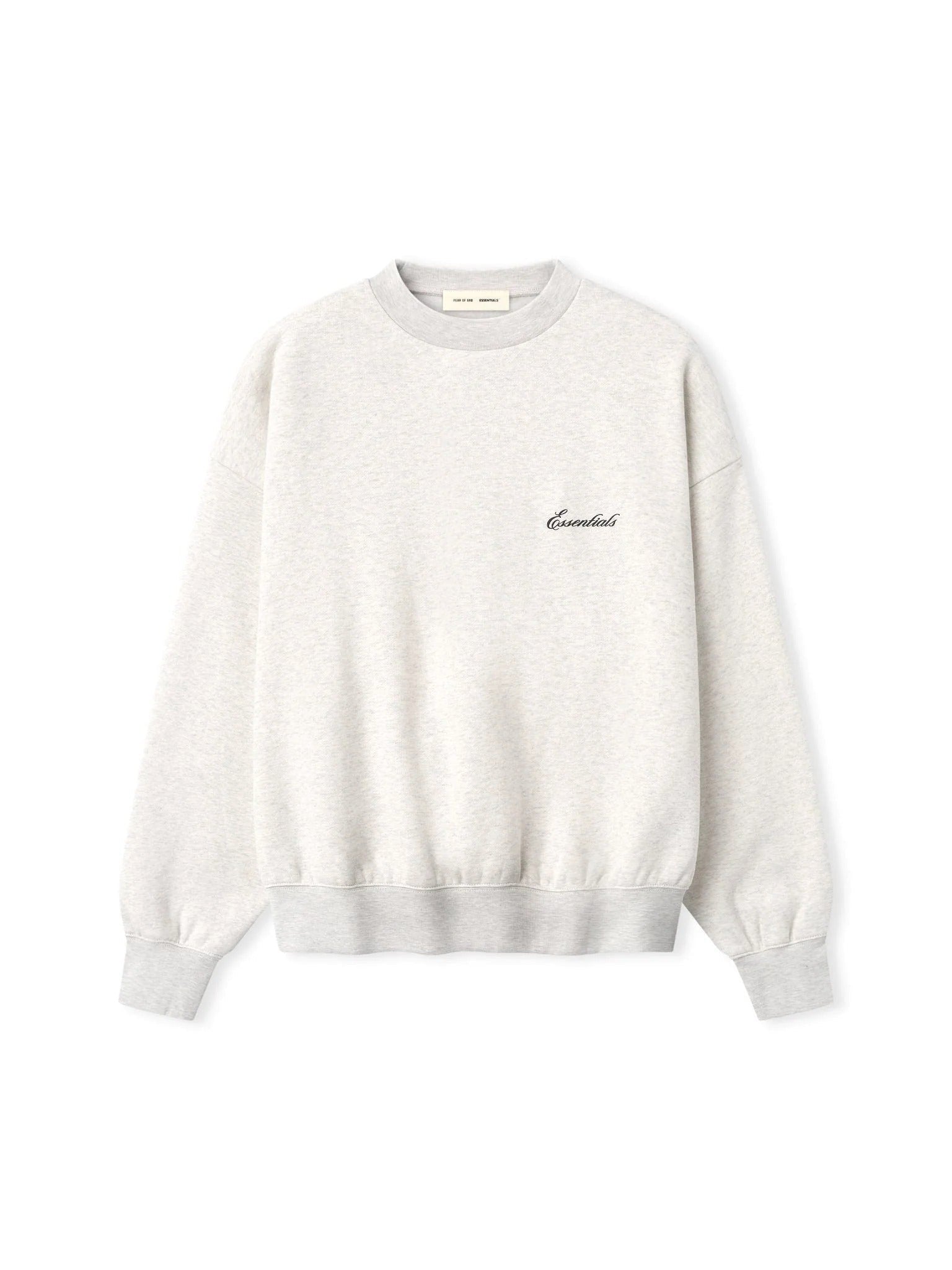 Fear of God Essentials Signature SS26 Classic Crewneck Sweatshirt Oatmeal Heather/Light Heather - Im Your Wardrobe