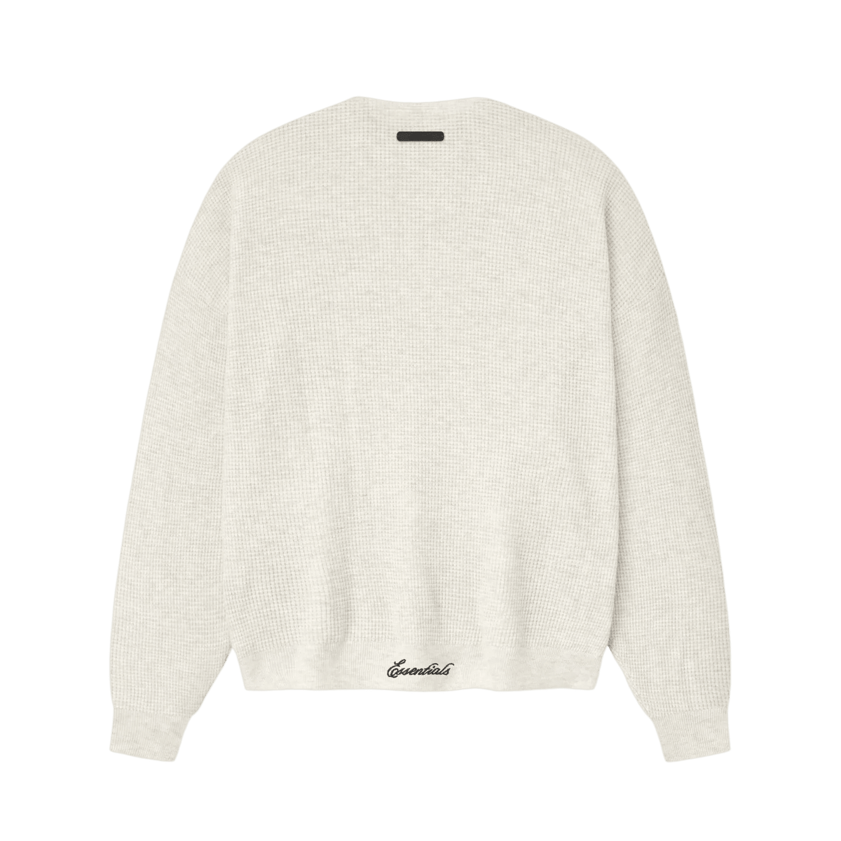 Fear Of God Essentials Signature Waffle 90s Crewneck Sweater Oatmeal Heather - Im Your Wardrobe