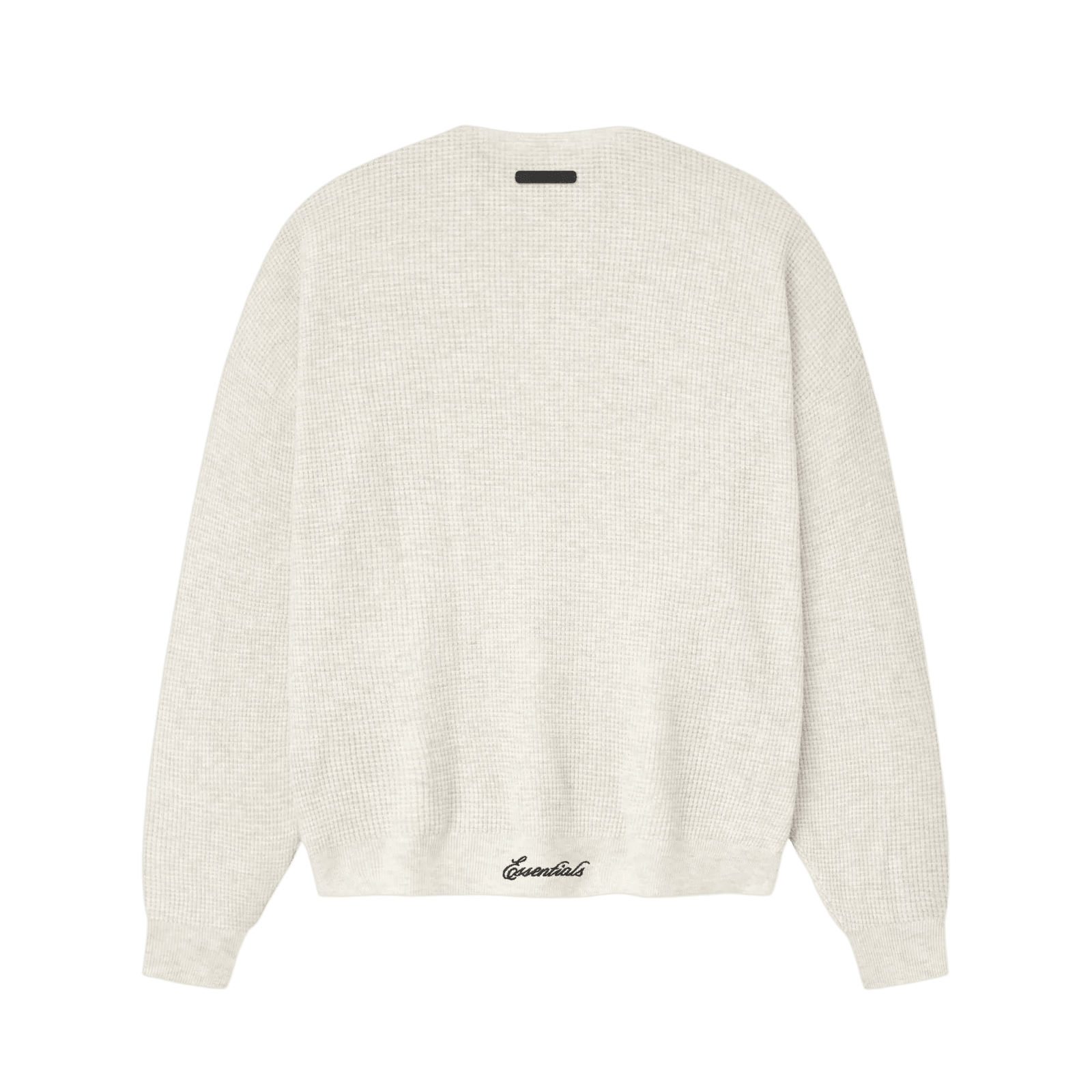 Fear Of God Essentials Signature Waffle 90s Crewneck Sweater Oatmeal Heather - Im Your Wardrobe