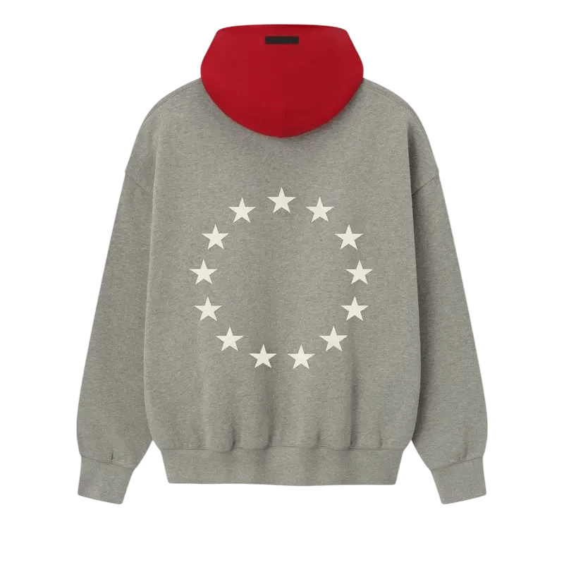 Fear of God Essentials Sixers Sport Hoodie Concrete Heather/Red - Im Your Wardrobe