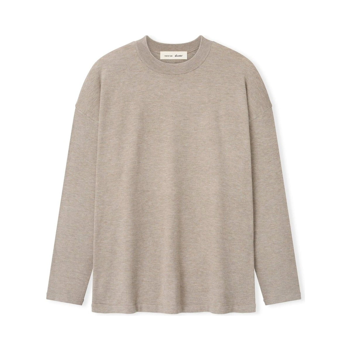 Fear of God Essentials Soft Knit Long Sleeve Tee Seal Heather - Im Your Wardrobe