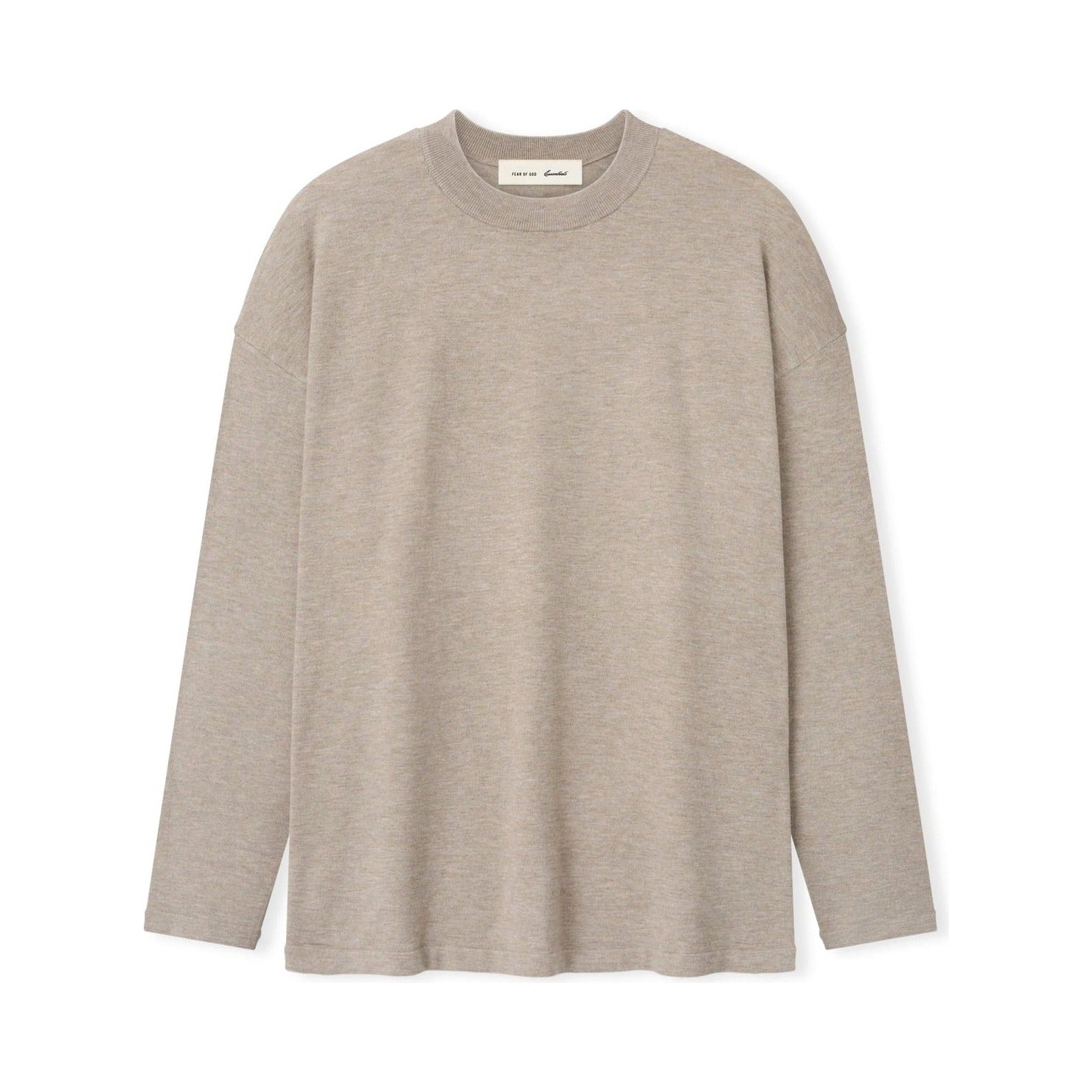 Fear of God Essentials Soft Knit Long Sleeve Tee Seal Heather - Im Your Wardrobe