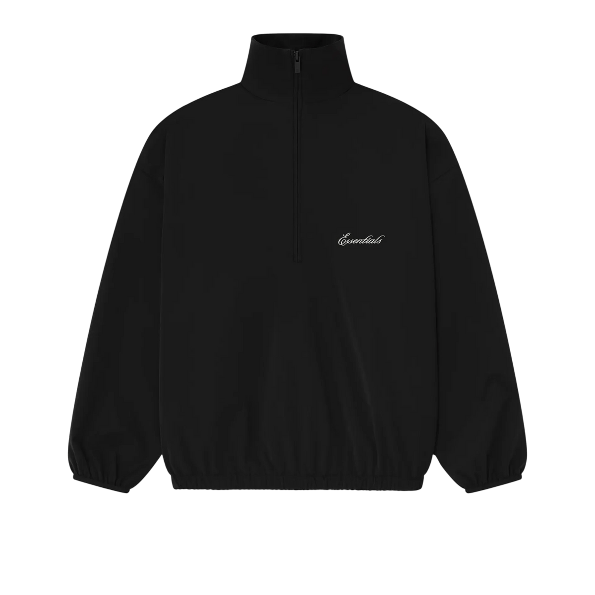 Fear of God Essentials Sporty Nylon Half Zip Jet Black - Im Your Wardrobe