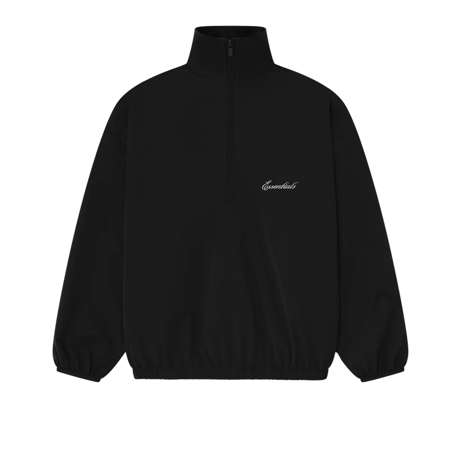Fear of God Essentials Sporty Nylon Half Zip Jet Black - Im Your Wardrobe