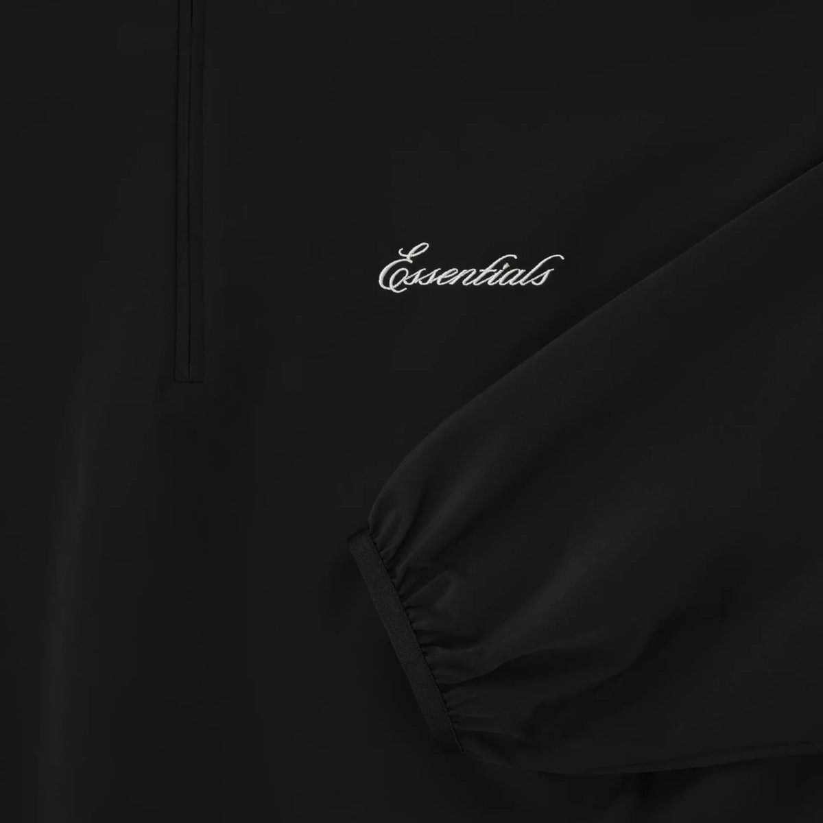 Fear of God Essentials Sporty Nylon Half Zip Jet Black - Im Your Wardrobe