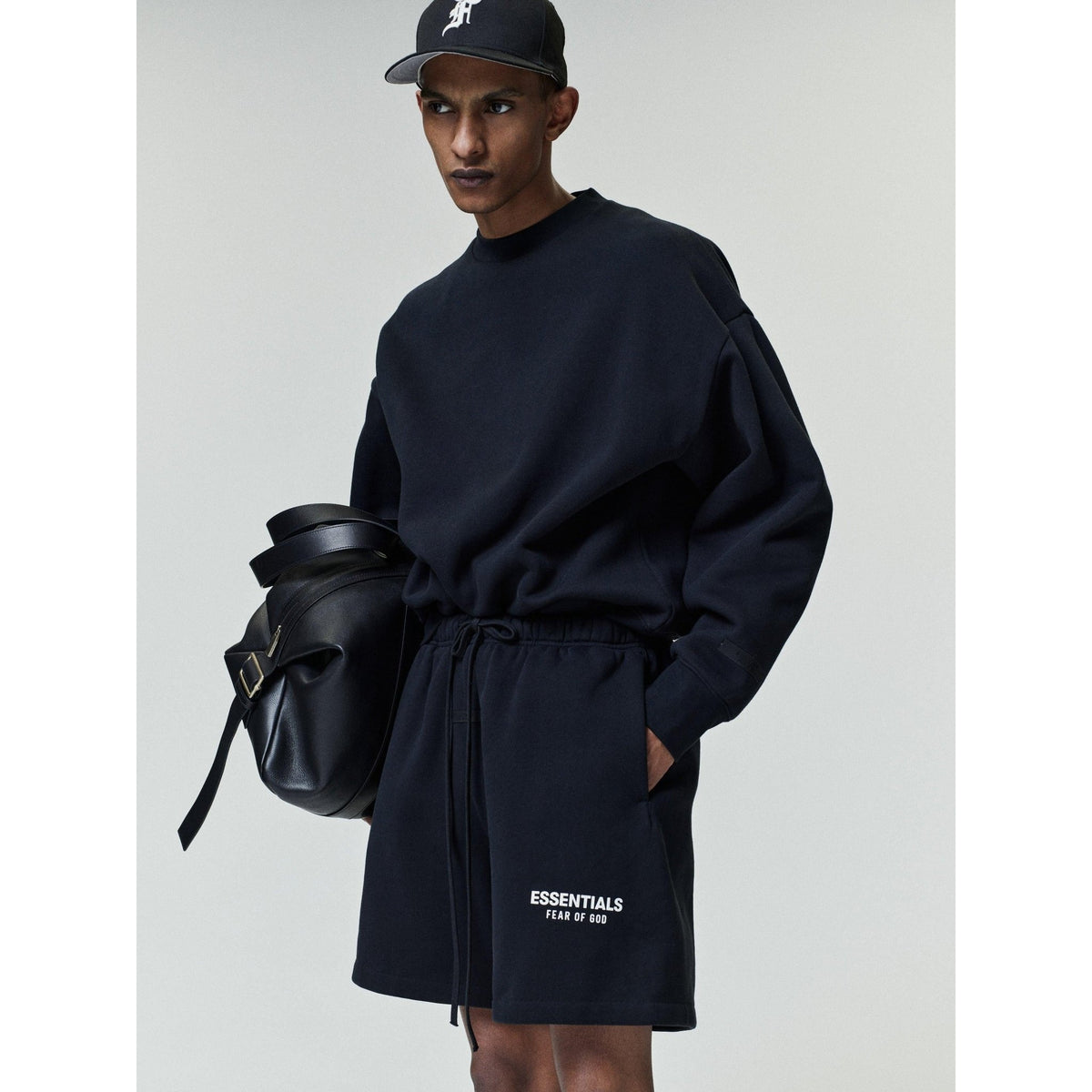 Fear of God Essentials SS26 Classic Crewneck Sweatshirt Vintage Black - Im Your Wardrobe