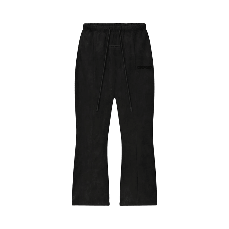 Fear of God Essentials Suede Fleece Flare Pants Vintage Black (FW25) - Im Your Wardrobe